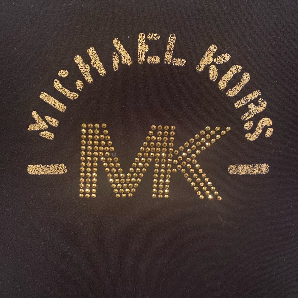 MK. Woman’s Black Shirt with Gold Rhinestones. - Picture 4 of 8